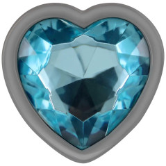 Plug Corazon Con Diamante Azul