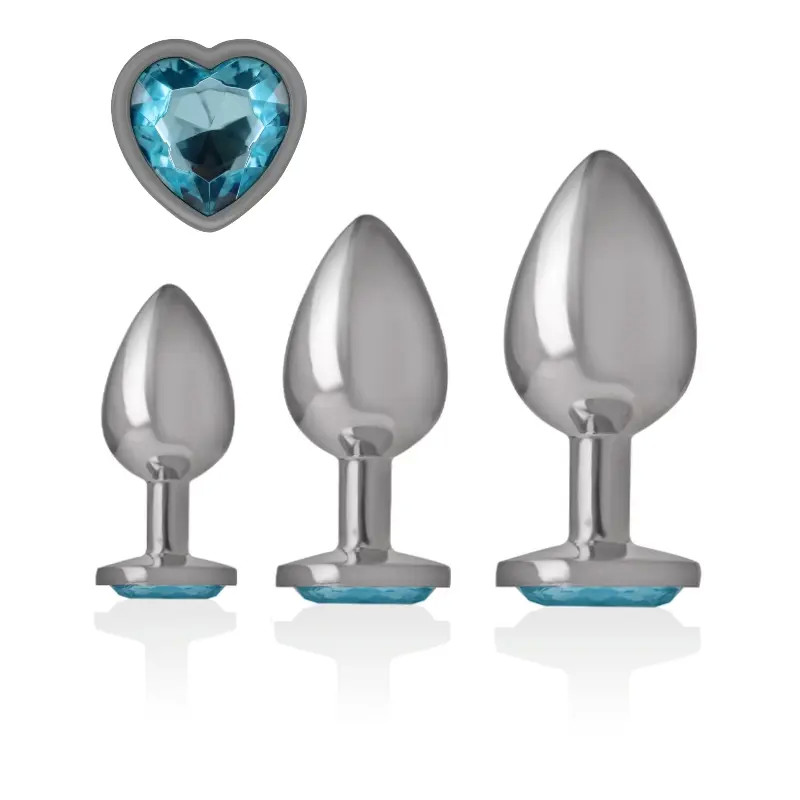 Set de plug anal corazon azul