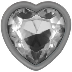 Plug Corazon Con Diamante Gris