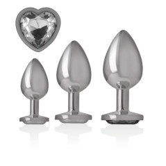 Set de plugs anales de diamante gris