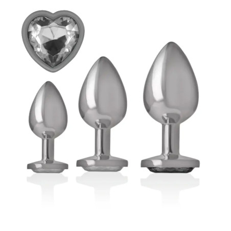 Set de Plugs Anales Corazon Gris