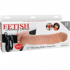 Fetish Fantasy Series 11" Arnes Vibrador Con Testiculos Hueco Man 27.9 Cm Natural