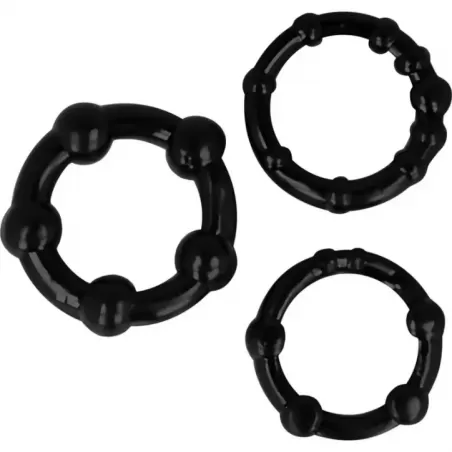 Set de 3 anillos de silicona para pene y testículos de OHMAMA